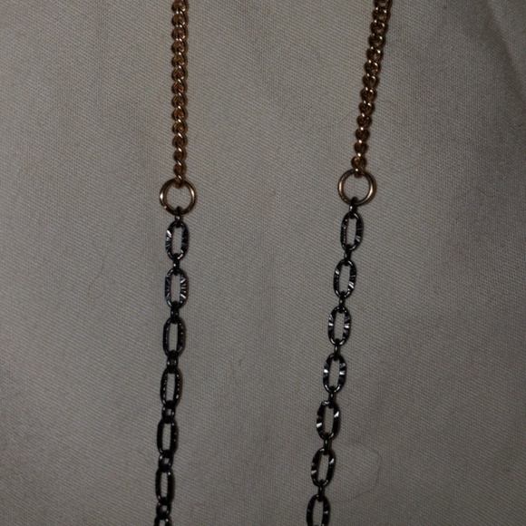 Faux amethyst, black, & gold fashion necklace - Picture 3 of 3